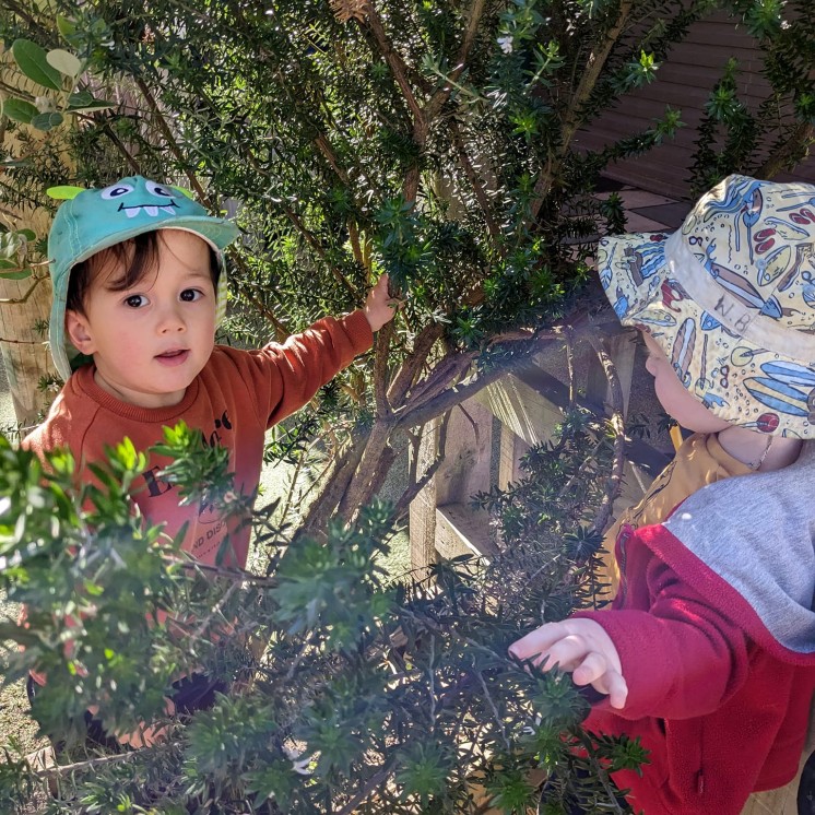 Exploring outside at Busy Bees Brooklyn