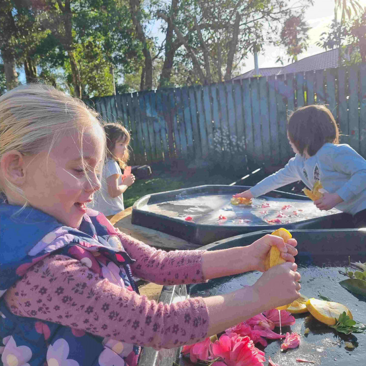 Sustainable crafts and messy play at Busy Bees Kerikeri Preschool