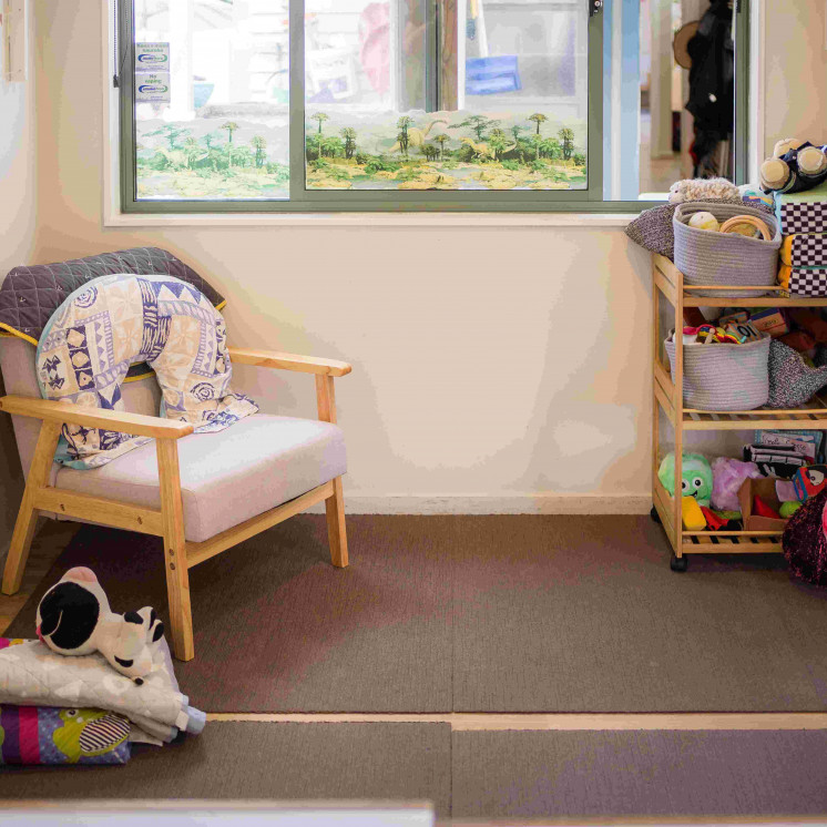 Homely corner and reading nook at Busy Bees Mangakakaki