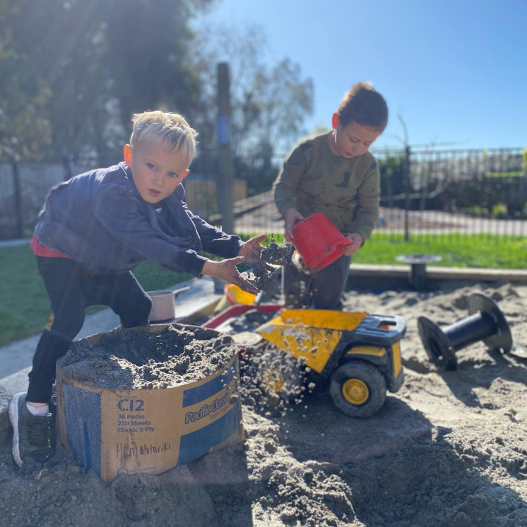 Sandpit time at Busy Bees Mapua