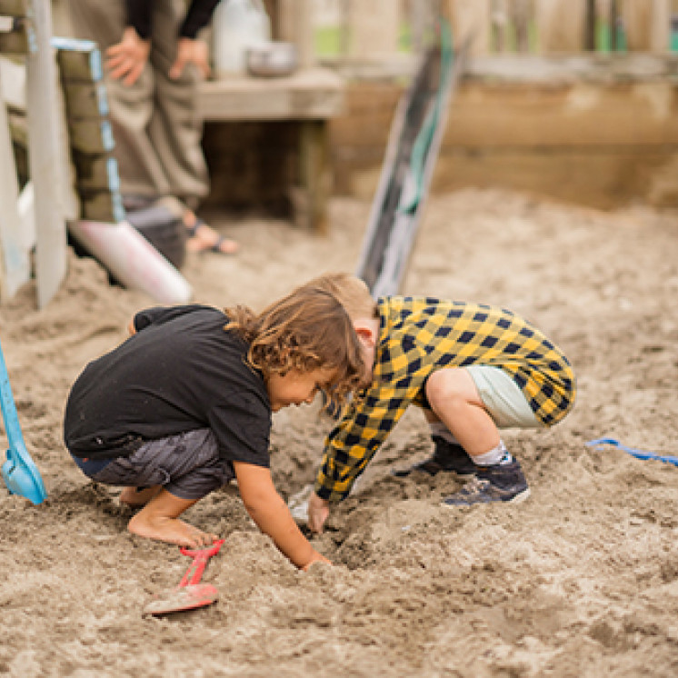 Outdoor Play in the sandpit at Busy Bees McGarvey Road