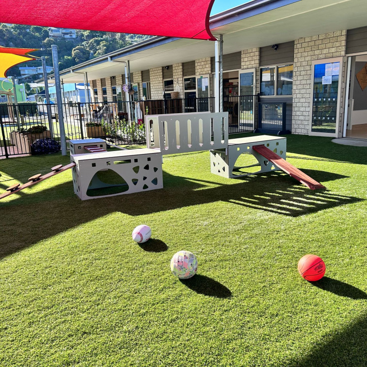 Busy Bees Tahunanui outdoor play in the sunshine