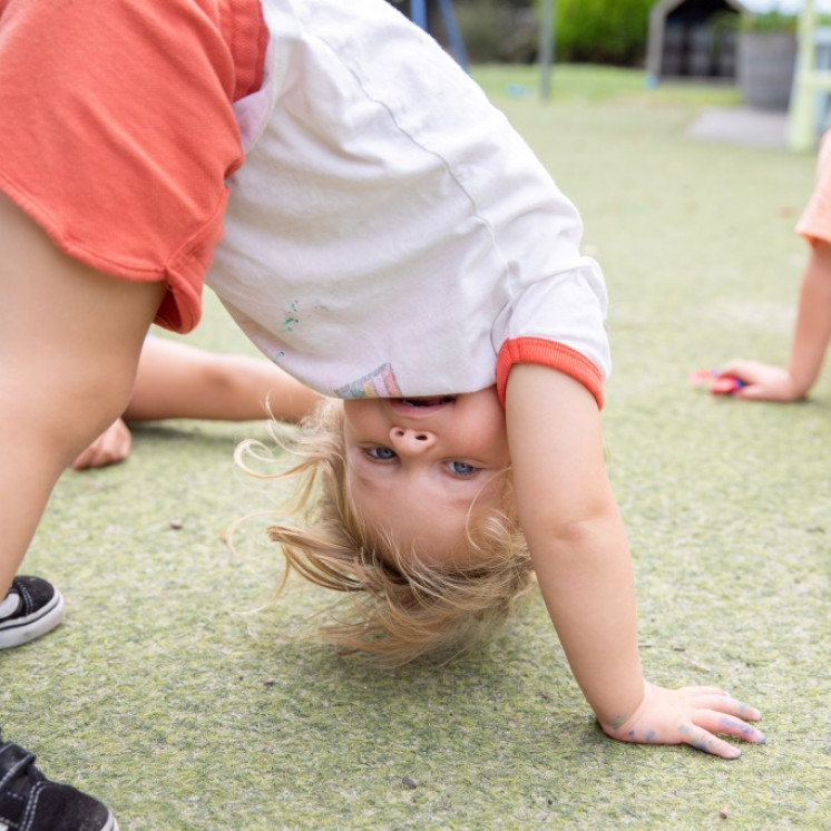 Yoga time in the nursery at Busy Bees Wellington Street