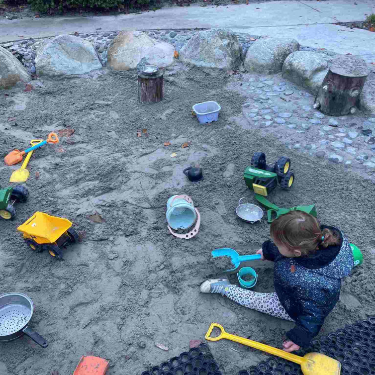 Busy Bees Hardy Street has a separate space for babies and toddlers including their own sandpit to explore.